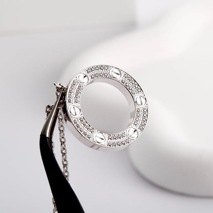 [Raffine]LOVE NECKLACE 16MM  FULL DIAMOND