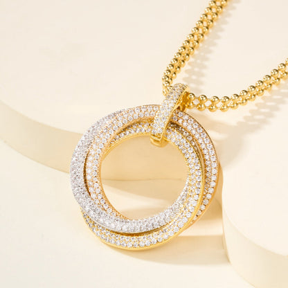 [Raffine]TRINITY LARGE FULL DIAMOND  NECKLACE