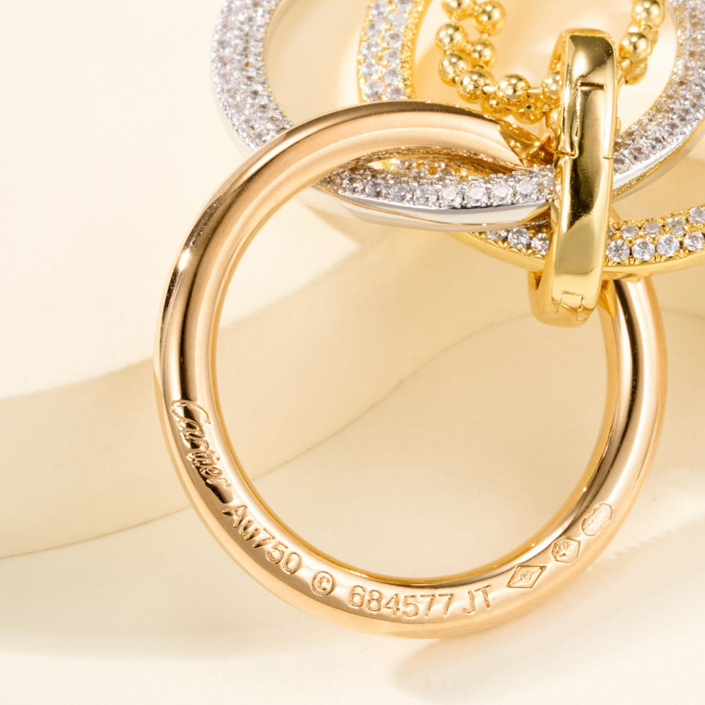 [Raffine]TRINITY LARGE FULL DIAMOND  NECKLACE