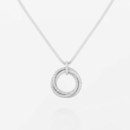 [Raffine]TRINITY LARGE FULL DIAMOND  NECKLACE