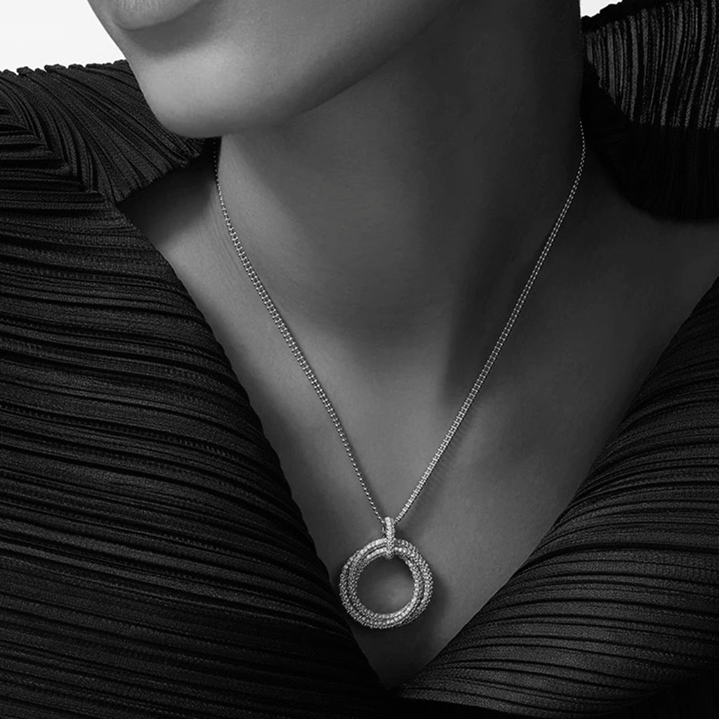 [Raffine]TRINITY LARGE FULL DIAMOND  NECKLACE