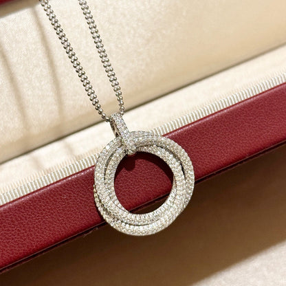[Raffine]TRINITY LARGE FULL DIAMOND  NECKLACE