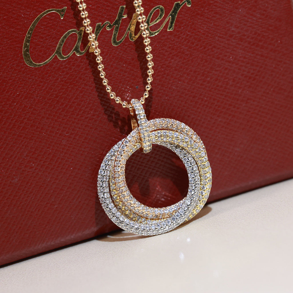 [Raffine]TRINITY LARGE FULL DIAMOND  NECKLACE