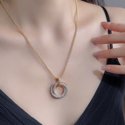 [Raffine]TRINITY LARGE FULL DIAMOND  NECKLACE