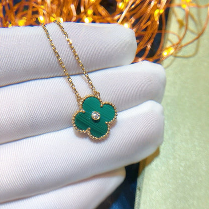 [RAFFINE]CLOVER 15MM DIAMOND TURQUOISE NECKLACE