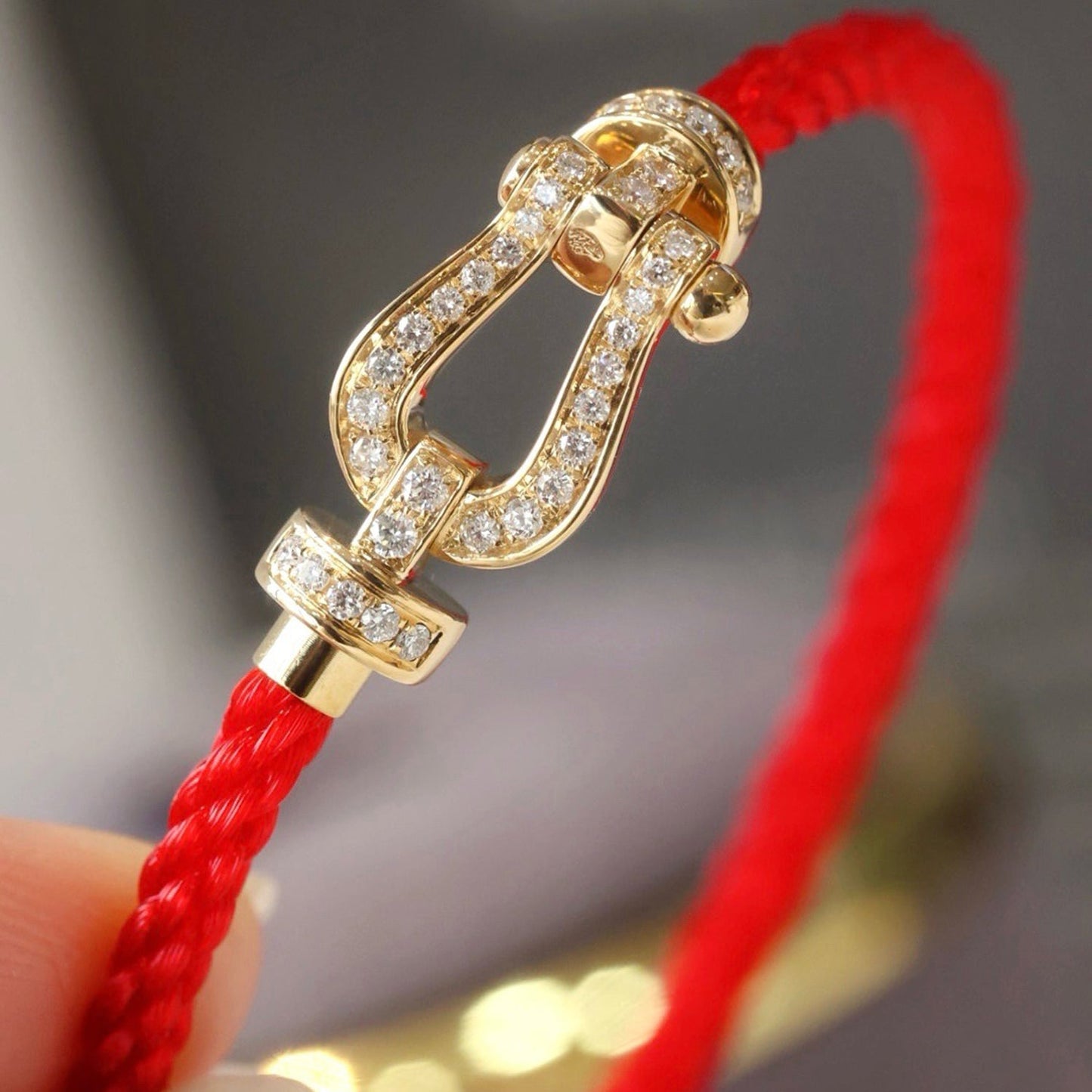 [RAFFINE]FORCE LARGE HORSESHOE FULL DIAMOND BRACELET SILVER