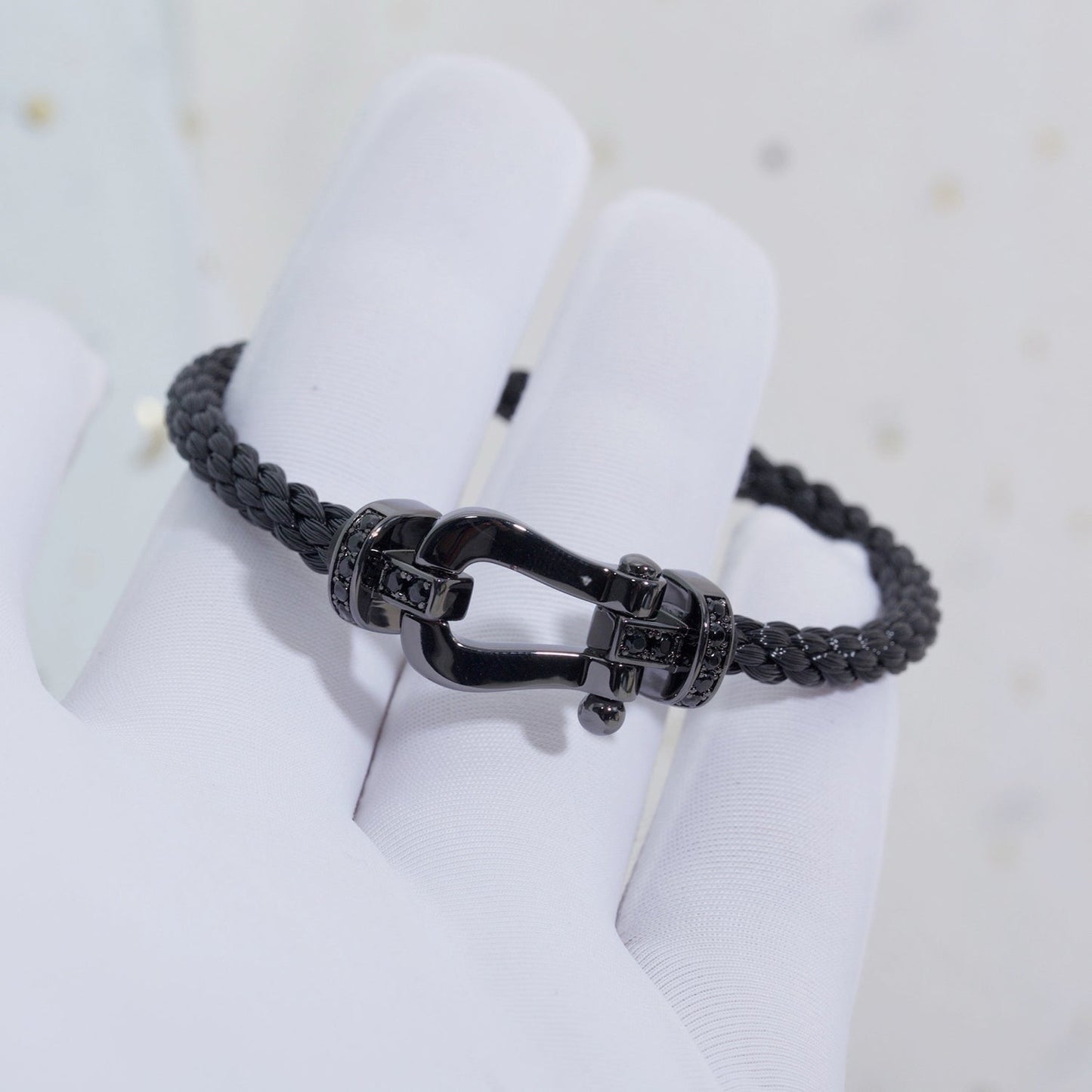 [Raffine]FORCE GROSSE SERIE HUFEISEN SCHWARZES SAMURAI-ARMBAND