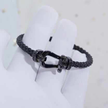 [Raffine]FORCE GROSSE SERIE HUFEISEN SCHWARZES SAMURAI-ARMBAND