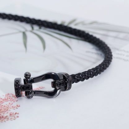[Raffine]FORCE GROSSE SERIE HUFEISEN SCHWARZES SAMURAI-ARMBAND