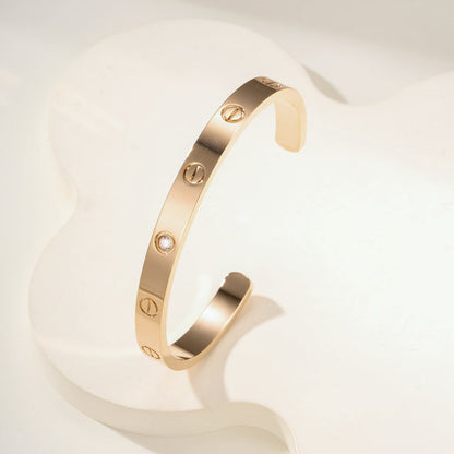 [Raffine]LOVE BRACELET 6.1MM 1 DIAMOND OPEN CUFF