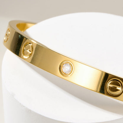 [Raffine]LOVE BRACELET 6.1MM 1 DIAMOND OPEN CUFF