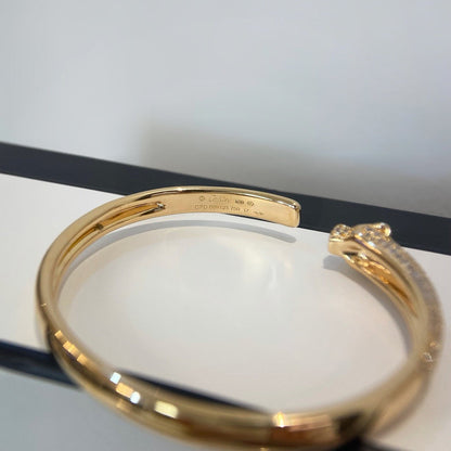 [Raffine]PANTHERE HALF DIAMOND OPEN BRACELET