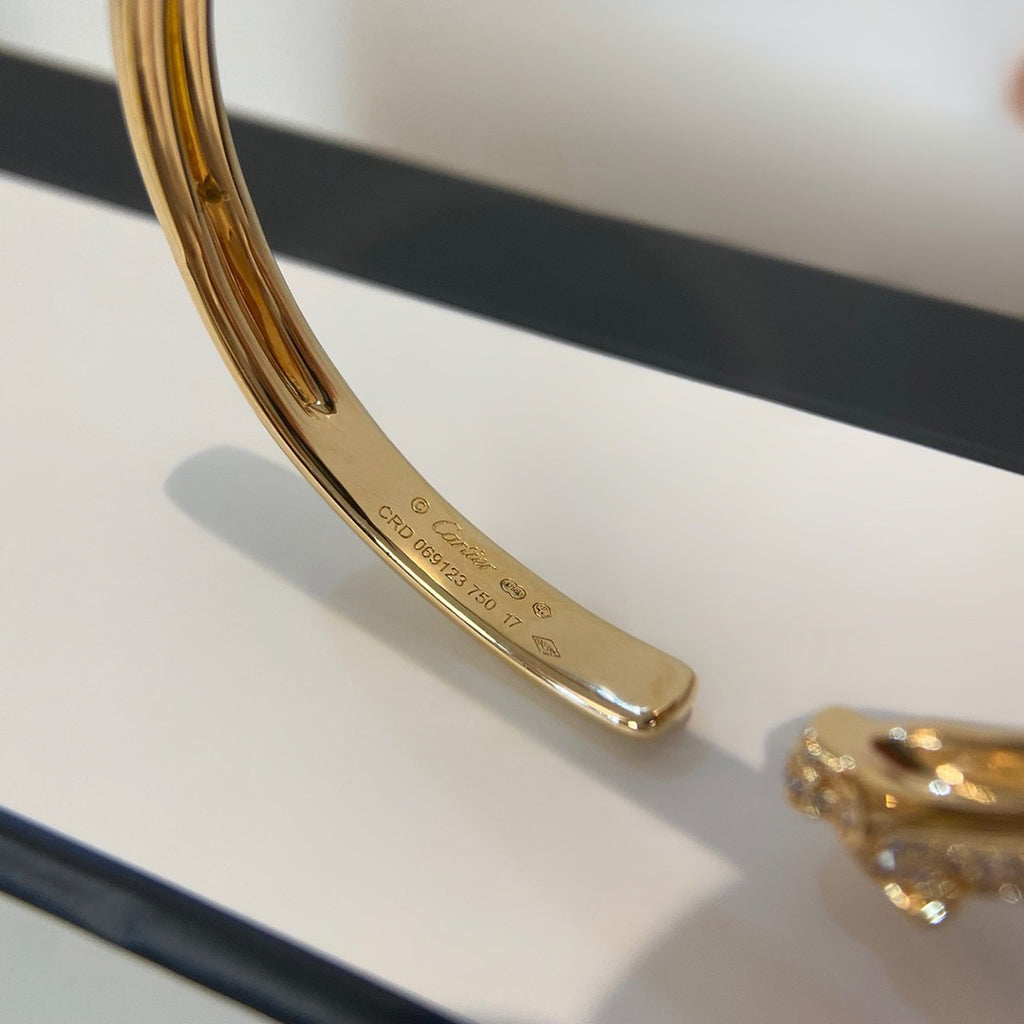 [Raffine]PANTHERE HALF DIAMOND OPEN BRACELET