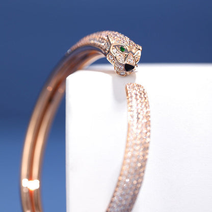 [Raffine]PANTHERE FULL DIAMOND OPEN BRACELET