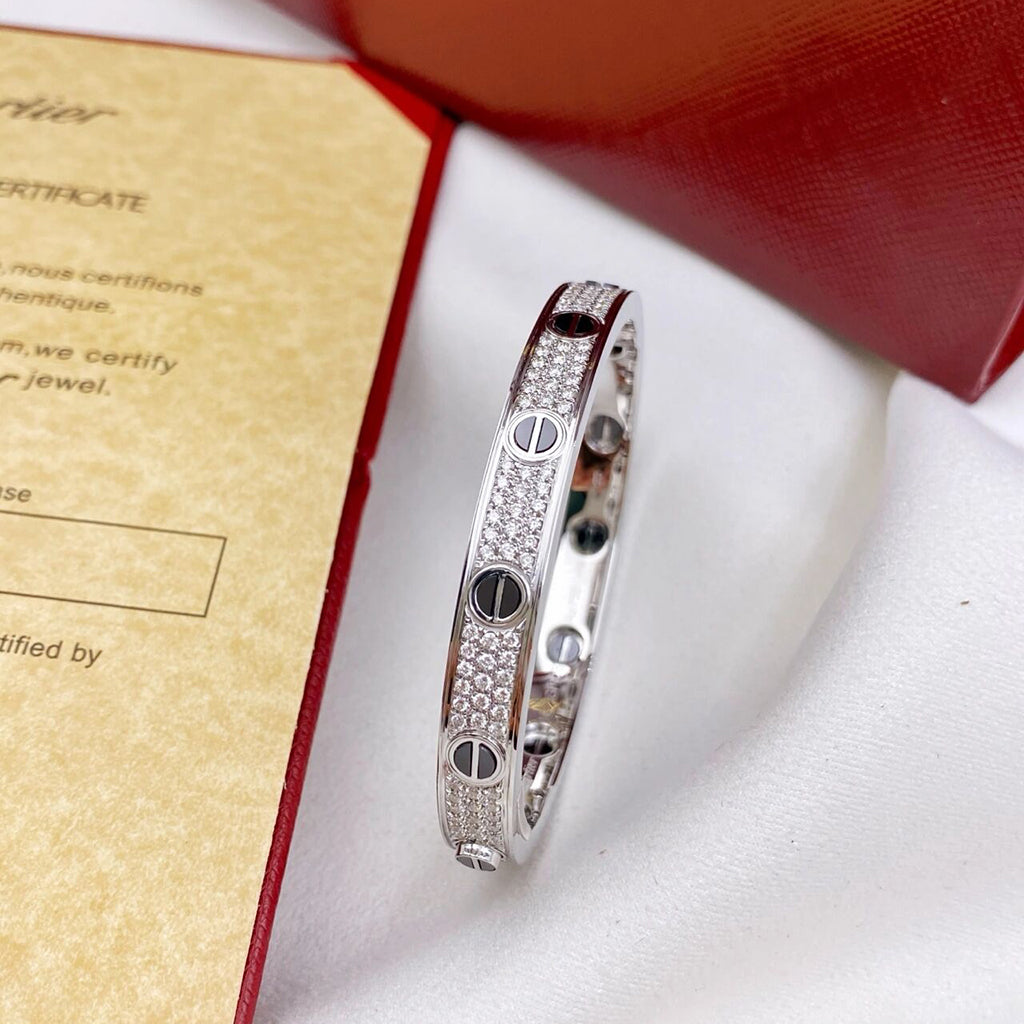 [Raffine]LOVE BRACELET 6.1MM DIAMOND-PAVED CERAMIC