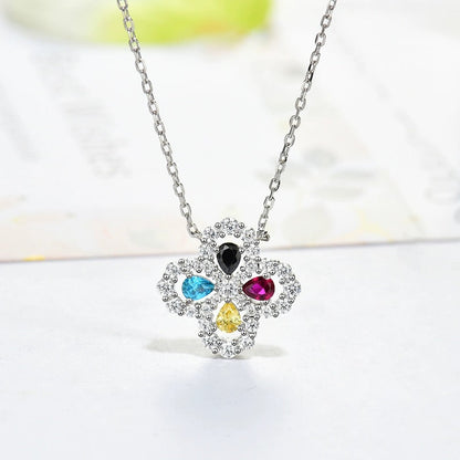 [Raffine] COLLAR DE LAZO CON MOTIVO COMPLETO DE DIAMANTE DE 16 MM EN MÚLTIPLES COLORES