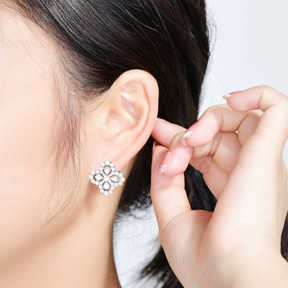[Raffine]Boucles d'oreilles créoles motif diamant 16 mm