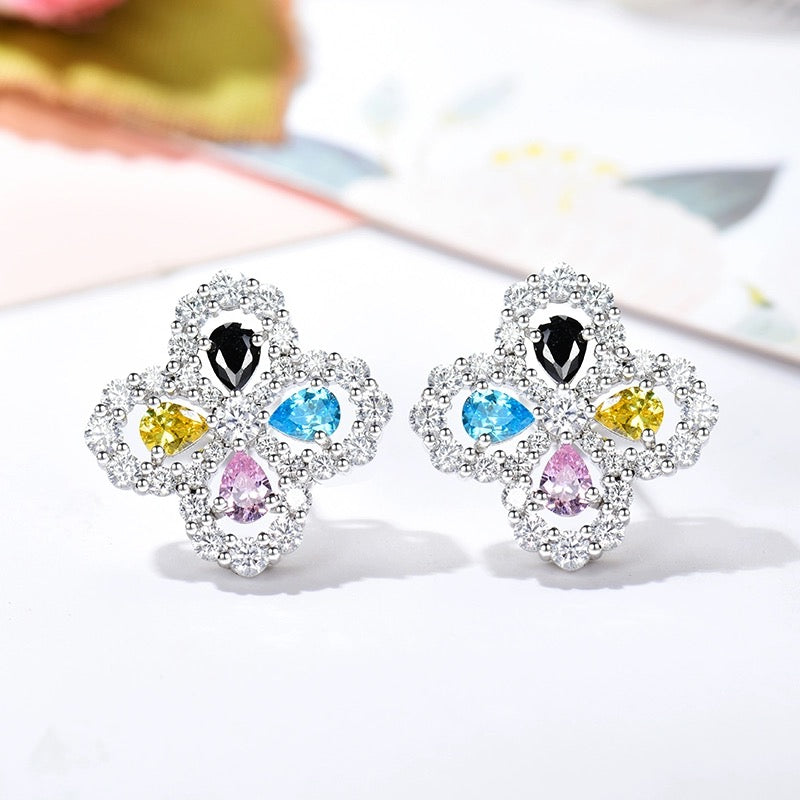 [Raffine]Boucles d'oreilles créoles motif diamant 16 mm
