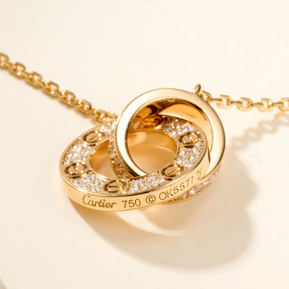 [Raffine]LOVE DOUBLE RING FULL DIAMOND BRACELET
