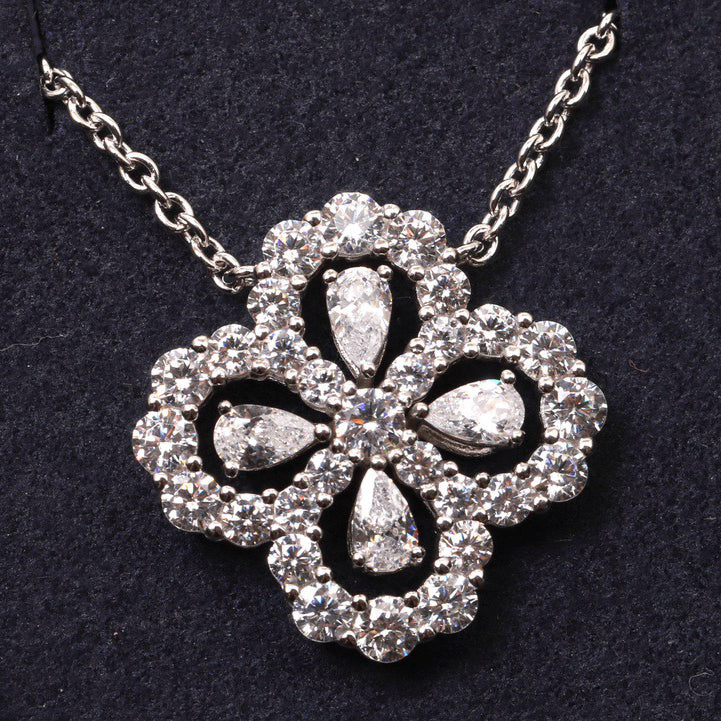 [Raffine] COLLAR DE LAZO CON MOTIVO COMPLETO DE DIAMANTE DE 16 MM EN MÚLTIPLES COLORES