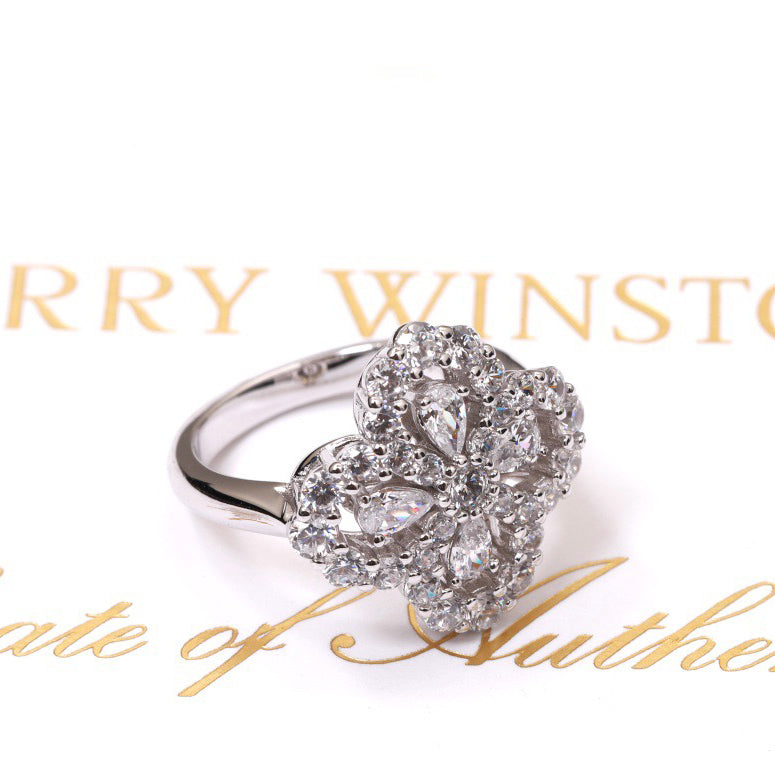 [Raffine]LOOP RING FULL MOTIF DIAMOND 16MM SILVE