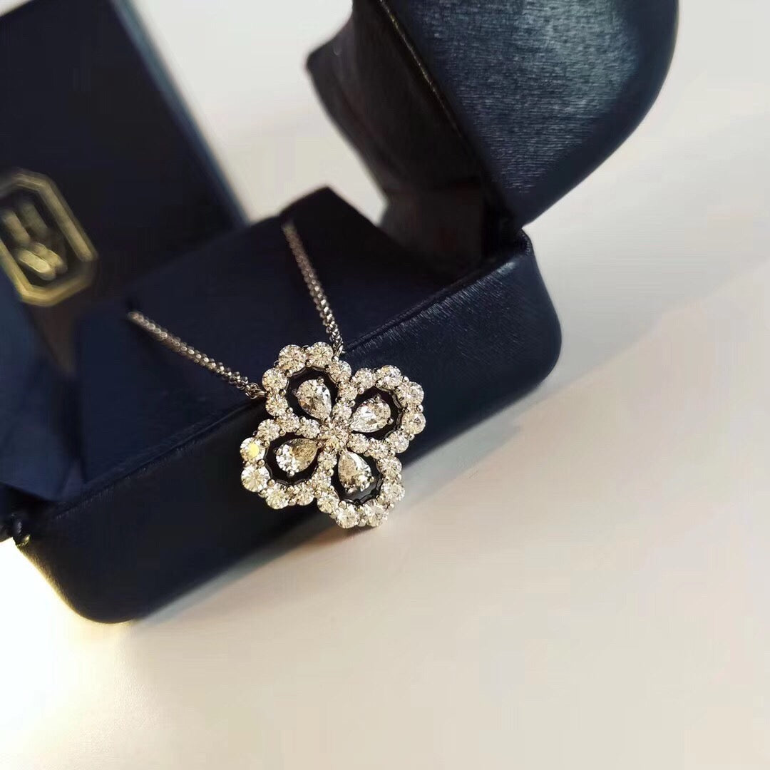 [Raffine] COLLAR DE LAZO CON MOTIVO COMPLETO DE DIAMANTE DE 16 MM EN MÚLTIPLES COLORES