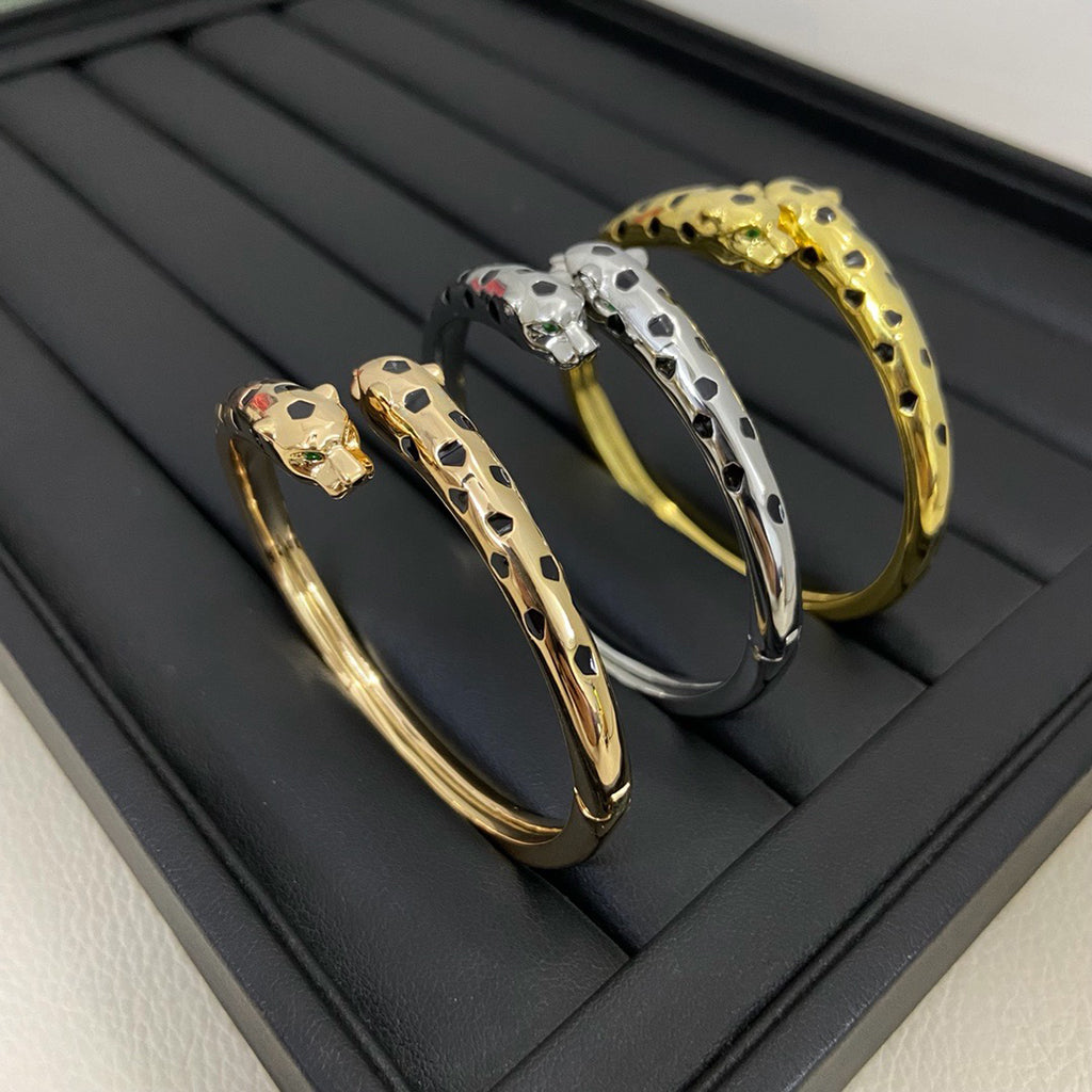 [Raffine]PANTHERE DOUBLE HEADED OPEN BRACELET