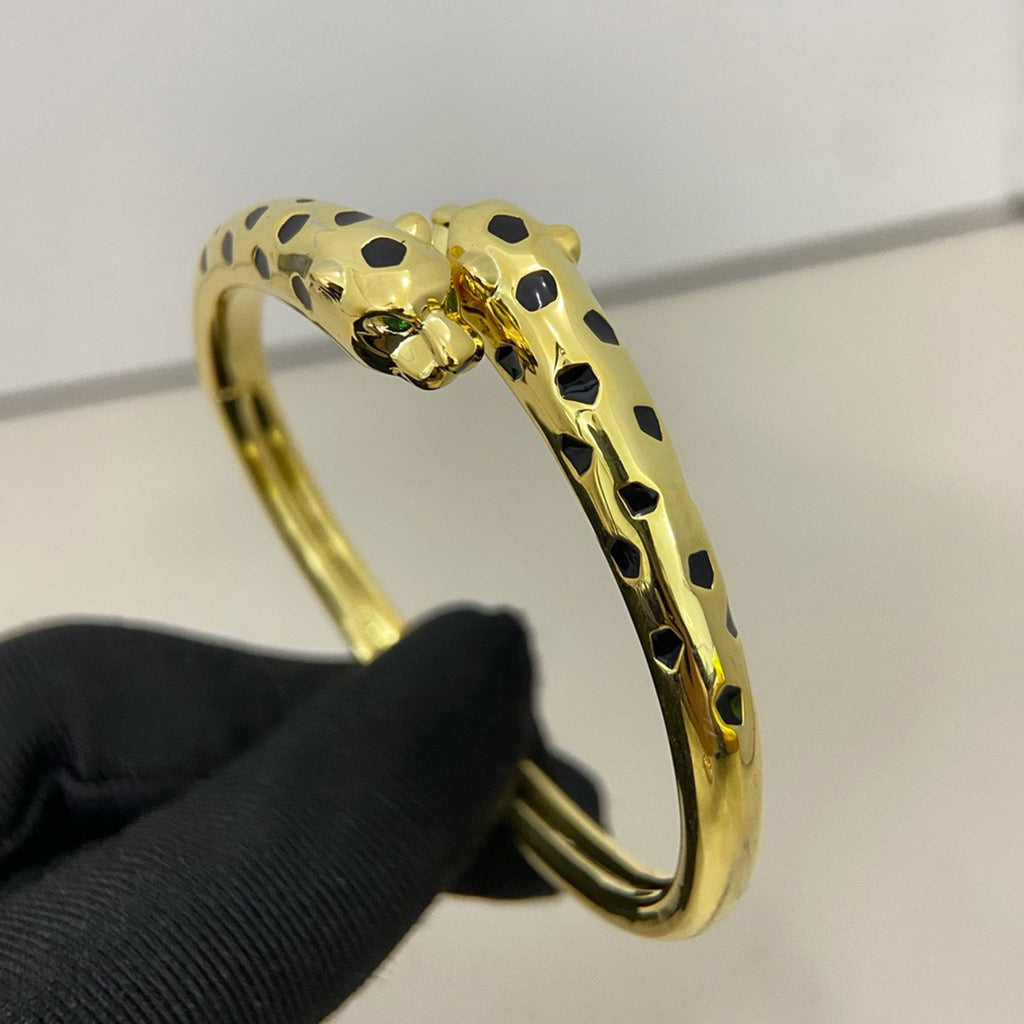 [Raffine]PANTHERE DOUBLE HEADED OPEN BRACELET