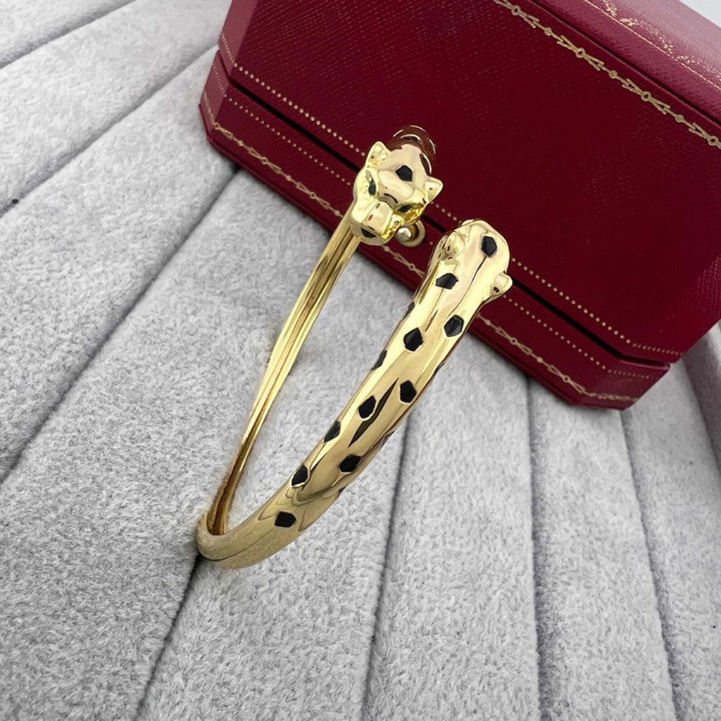 [Raffine]PANTHERE DOUBLE HEADED OPEN BRACELET