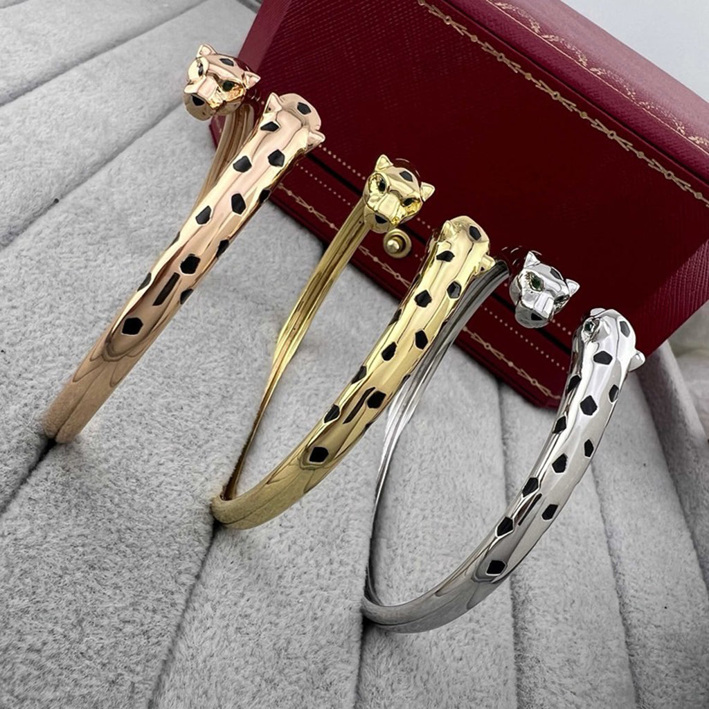 [Raffine]PANTHERE DOUBLE HEADED OPEN BRACELET