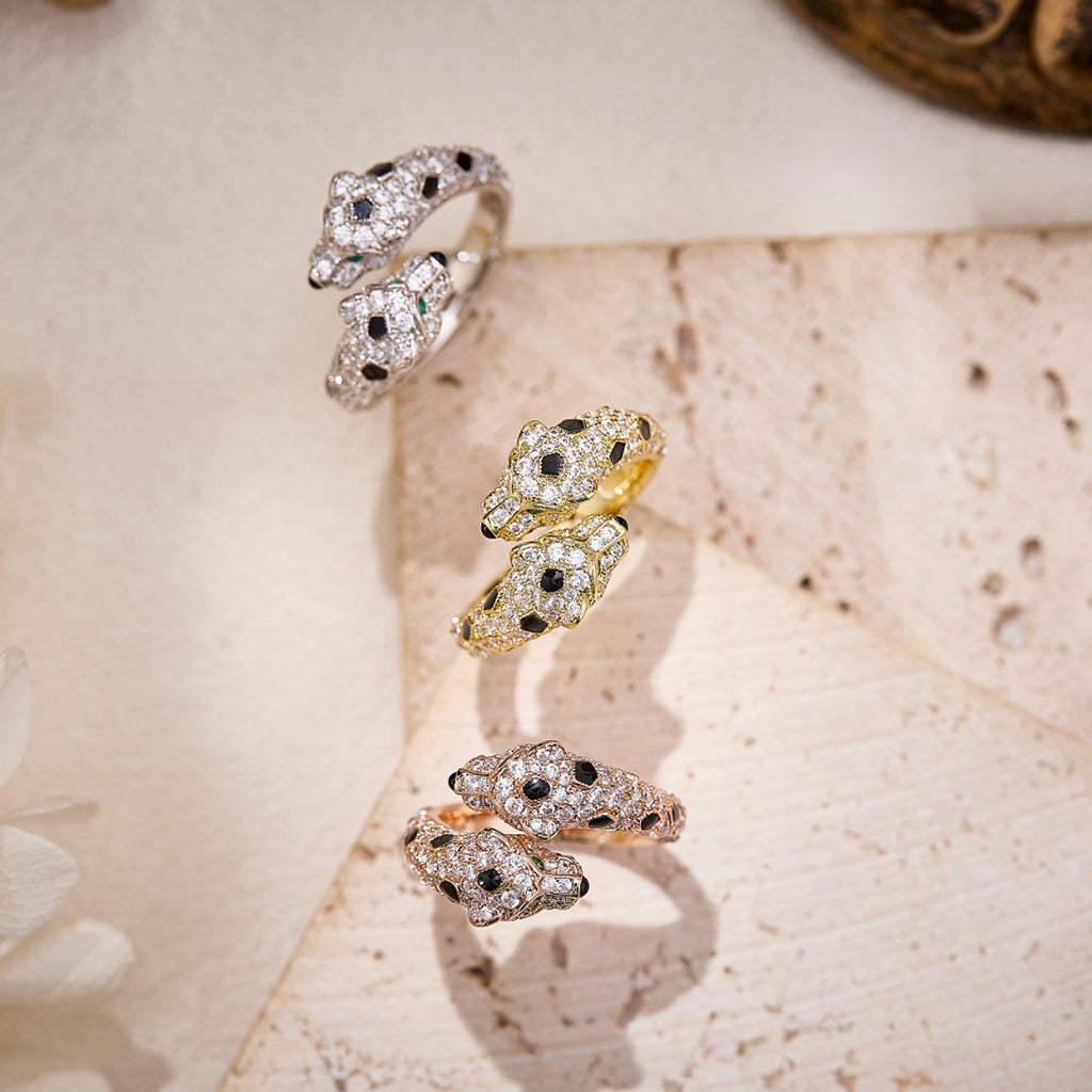 [Raffine]PANTHERE DOUBLE HEADED FULL DIAMOND  RING