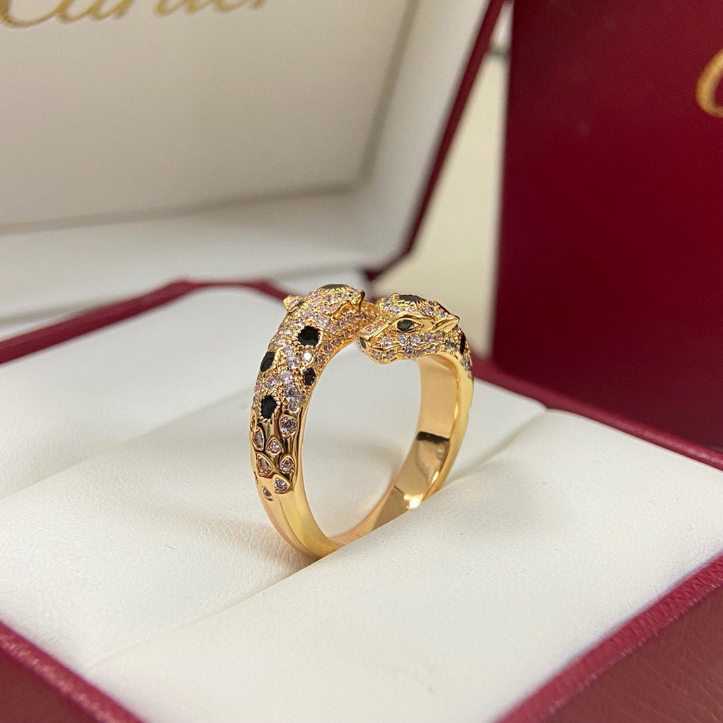 [Raffine]PANTHERE DOUBLE HEADED FULL DIAMOND  RING