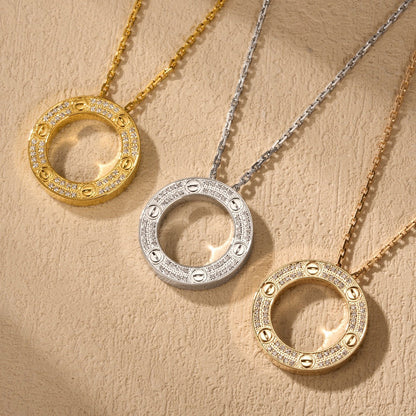 [Raffine]LOVE NECKLACE 16MM  FULL DIAMOND