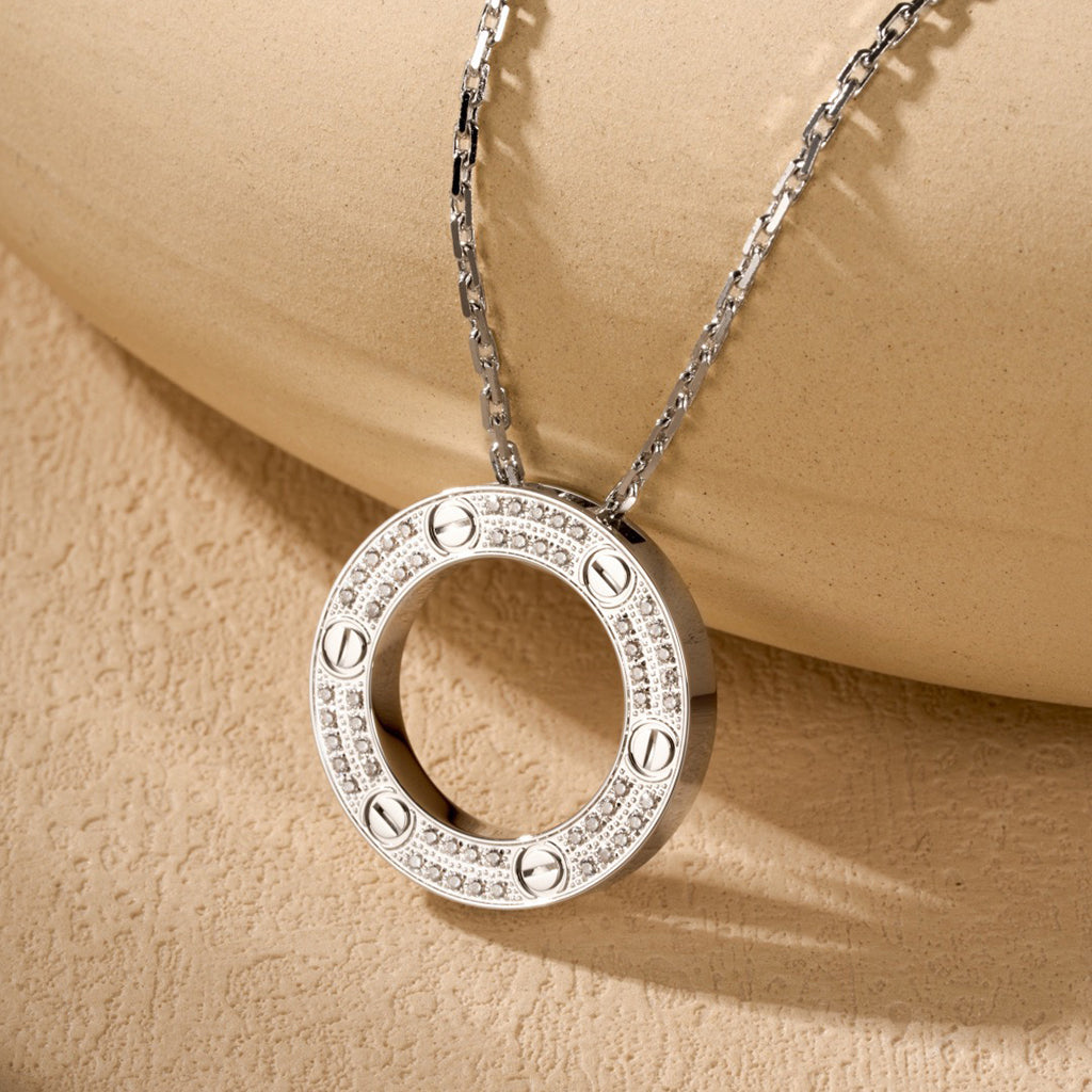 [Raffine]LOVE NECKLACE 16MM  FULL DIAMOND