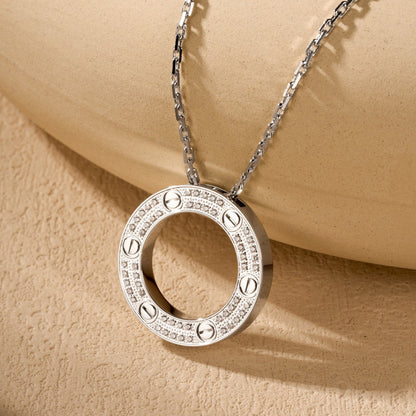 [Raffine]LOVE NECKLACE 16MM  FULL DIAMOND