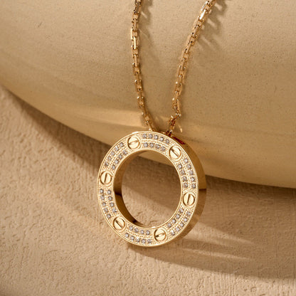 [Raffine]LOVE NECKLACE 16MM  FULL DIAMOND