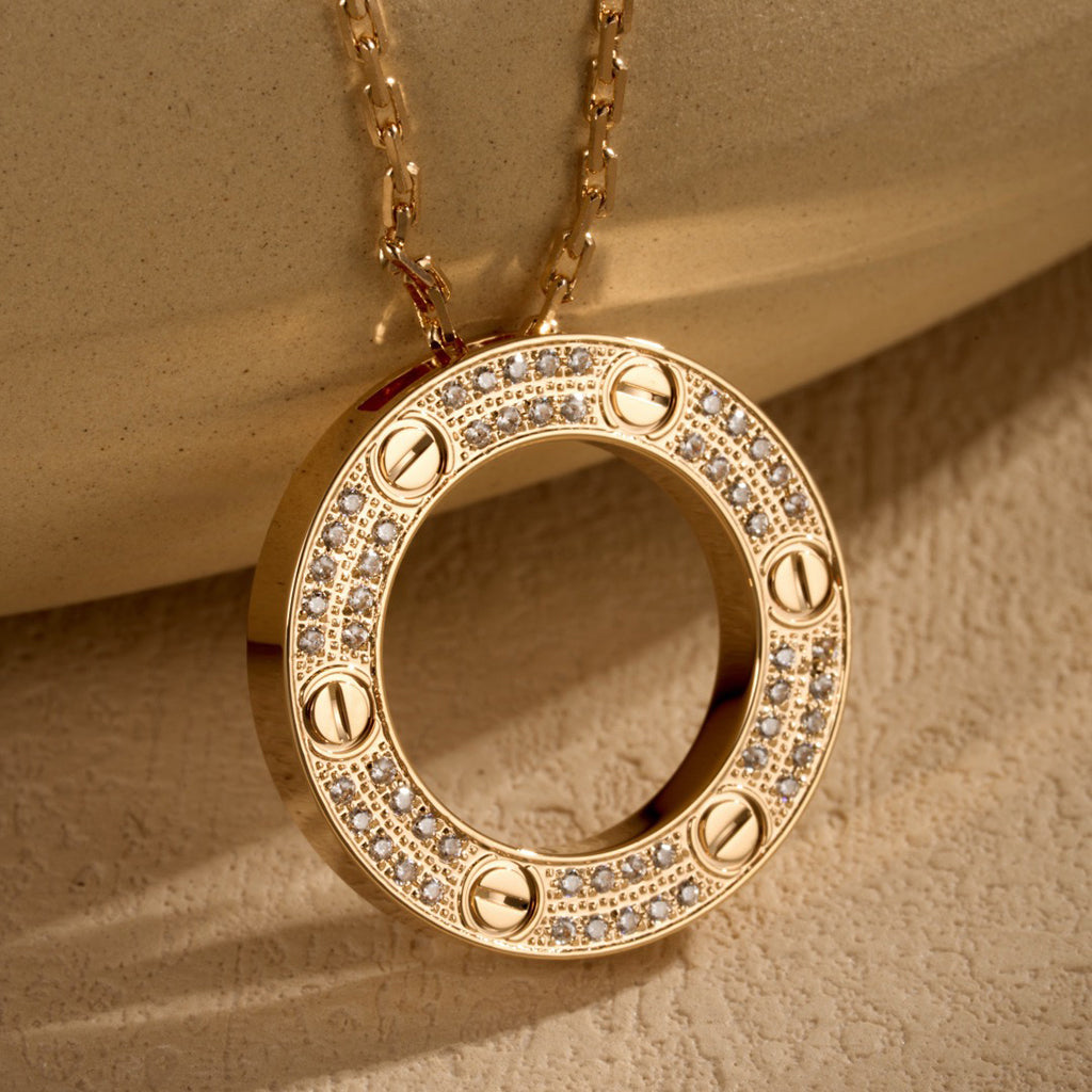 [Raffine]LOVE NECKLACE 16MM  FULL DIAMOND