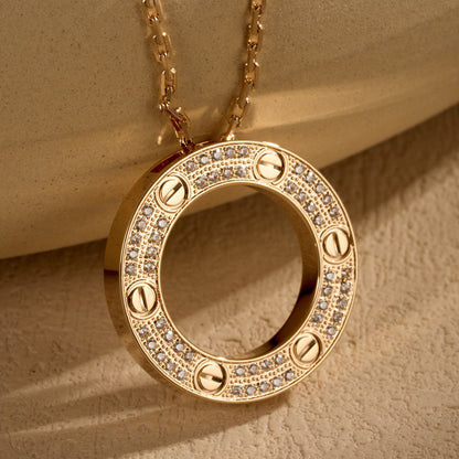 [Raffine]LOVE NECKLACE 16MM  FULL DIAMOND