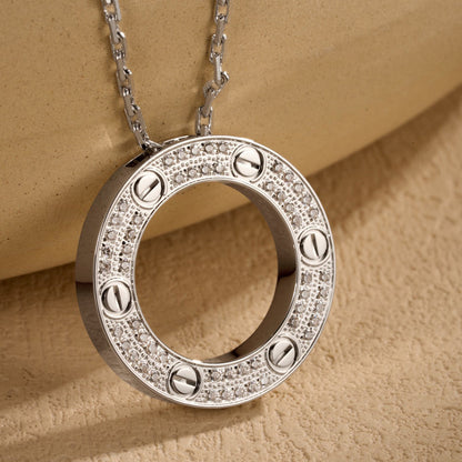[Raffine]LOVE NECKLACE 16MM  FULL DIAMOND