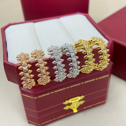 [Raffine]CLASH 6.4MM FULL DIAMOND SMALL EARRINGS
