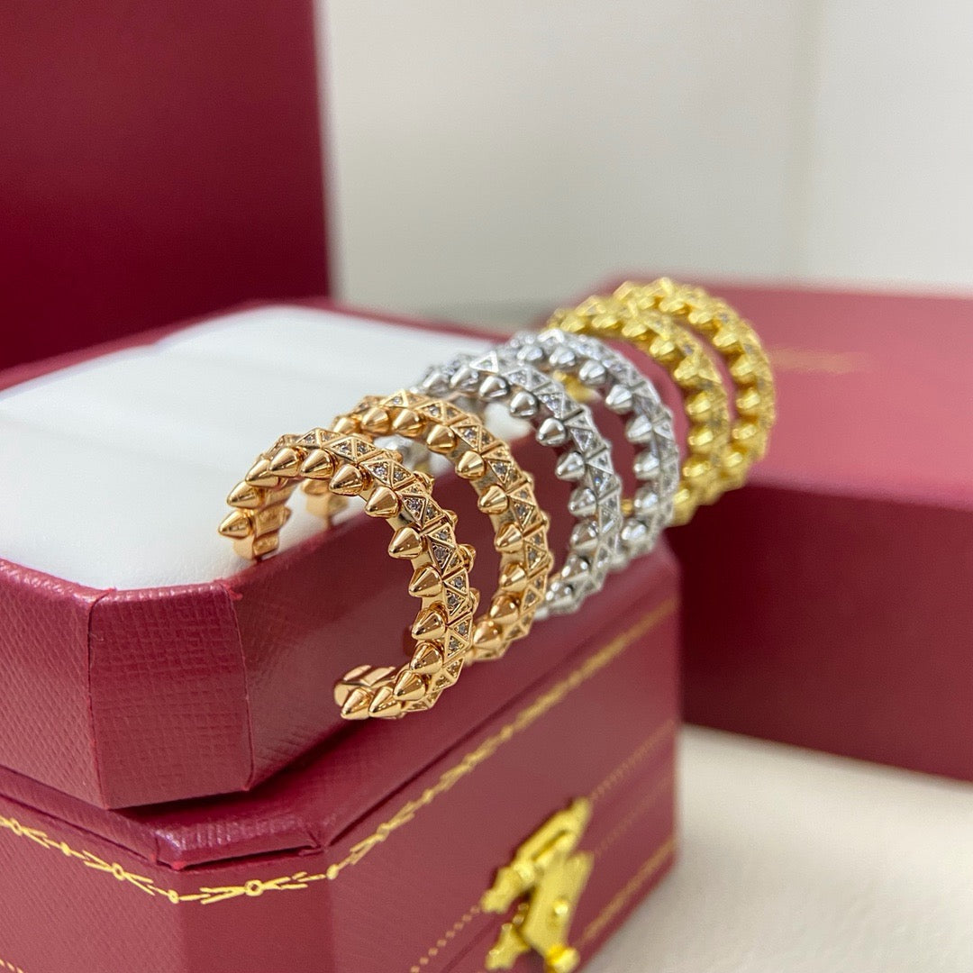 [Raffine]CLASH 6.4MM FULL DIAMOND SMALL EARRINGS