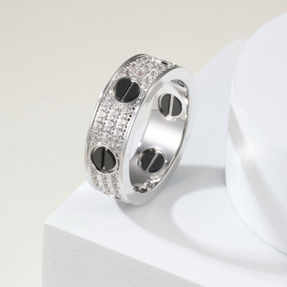 [Raffine]LOVE RING 5.5MM DIAMONDS PAVED CERAMIC