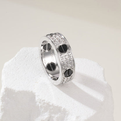[Raffine]LOVE RING 5.5MM DIAMONDS PAVED CERAMIC