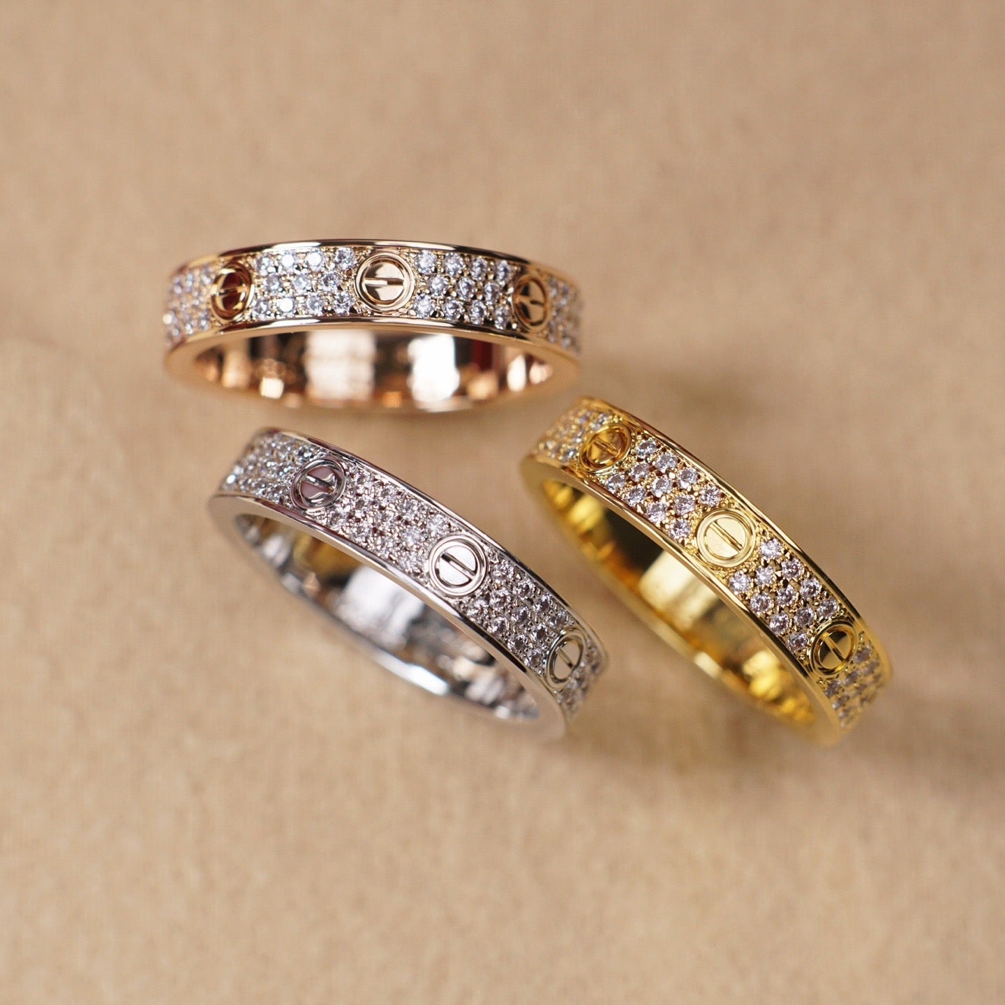 [Raffine]LOVE RING 4.0MM DIAMOND PAVED