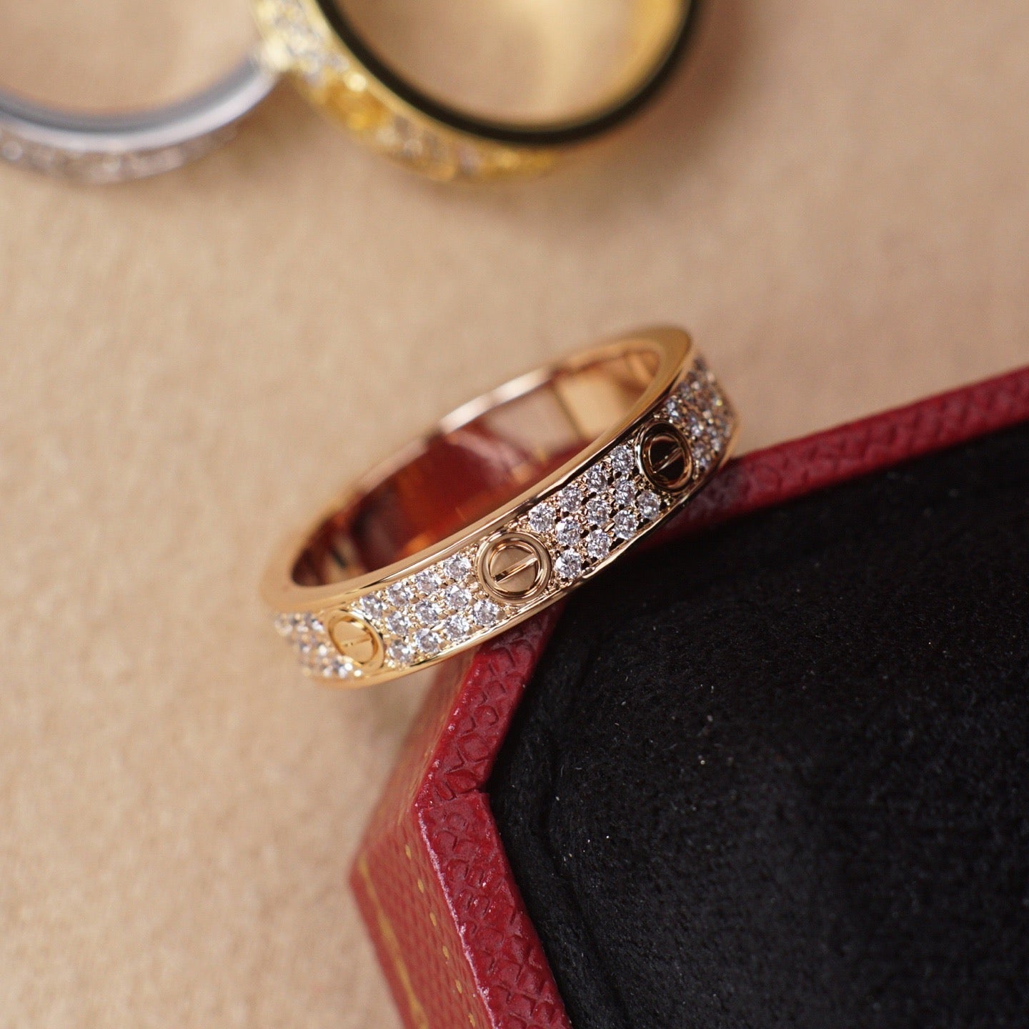 [Raffine]LOVE RING 4.0MM DIAMOND PAVED