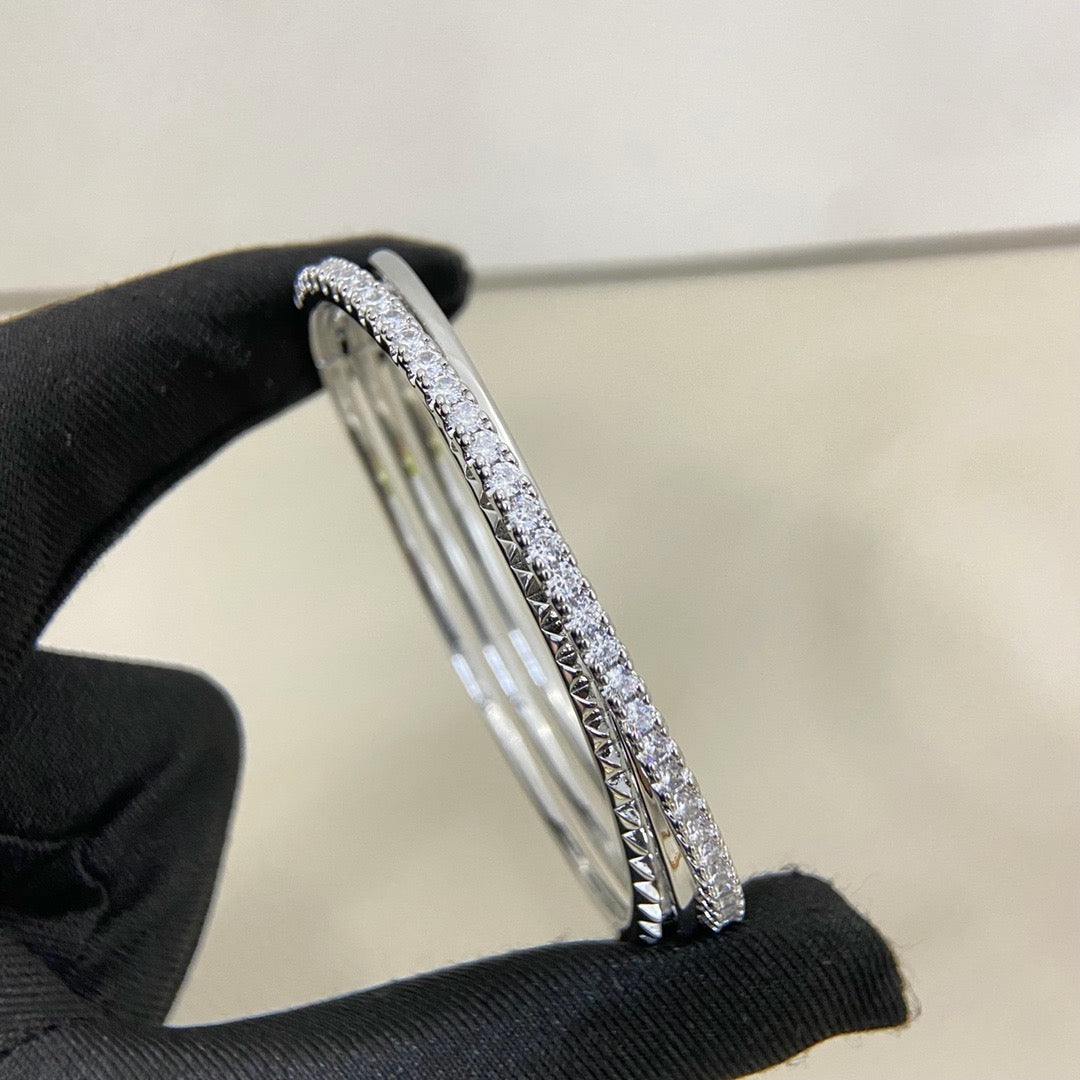 [Raffine]ETINCELLE HALF-PAVED DIAMOND BRACELET