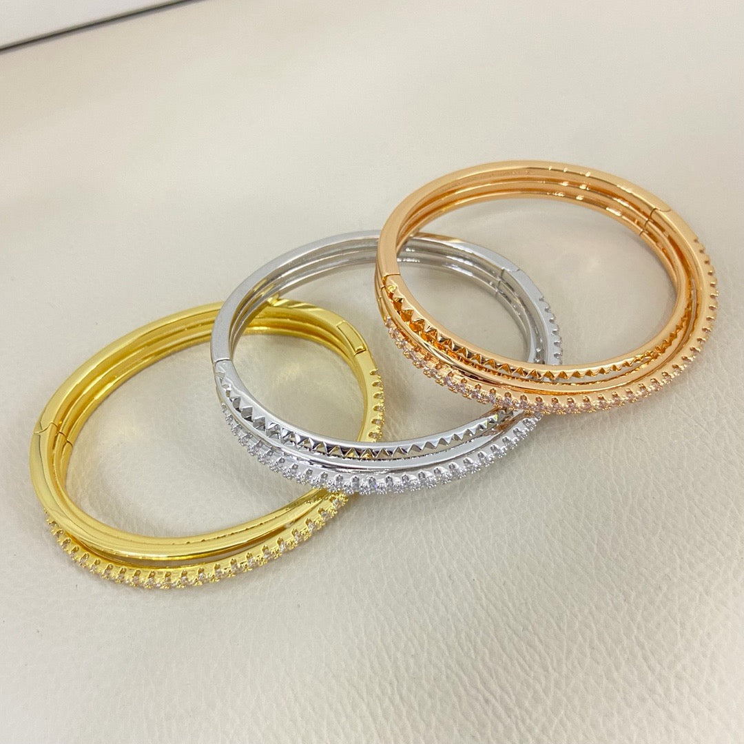 [Raffine]ETINCELLE HALF-PAVED DIAMOND BRACELET