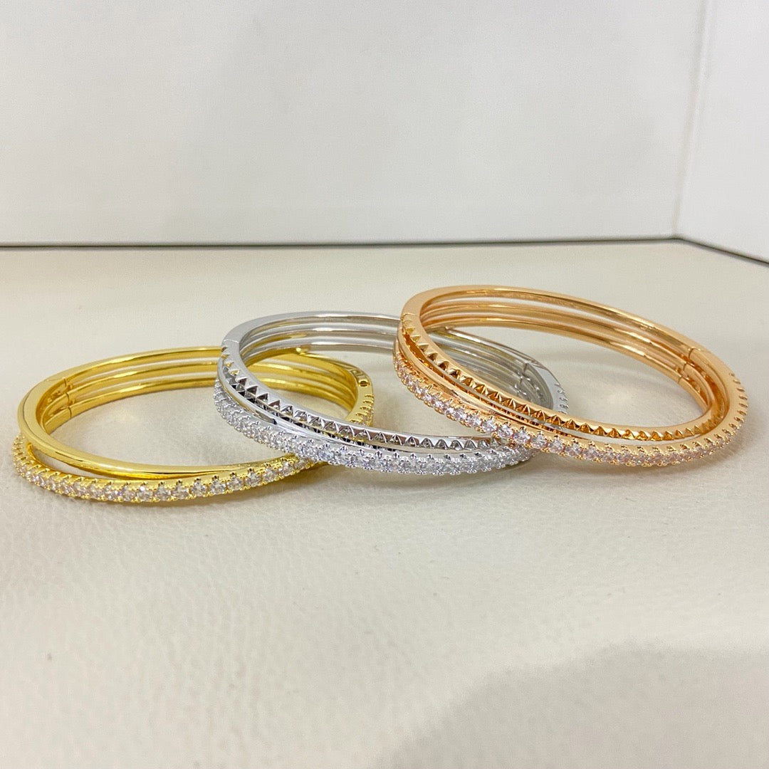 [Raffine]ETINCELLE HALF-PAVED DIAMOND BRACELET