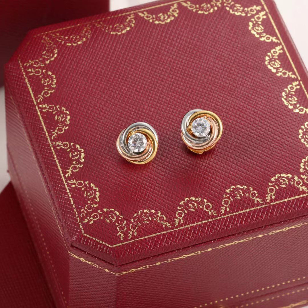 [Raffine]TRINITY STUD DIAMOND EARRINGS