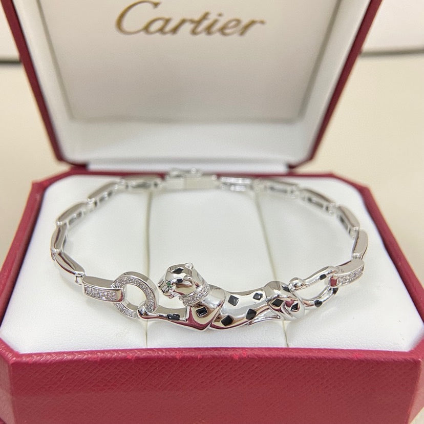 [Raffine]PANTHERE HALF DIAMOND ON CHAIN BRACELET